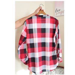 Red, Black and White Blouse